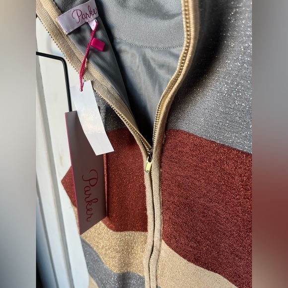 NWT PARKER Knit Verlee Dress metallic Halter Bodycon Dress Sz Small - Picture 8 of 14